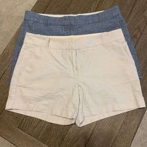 J Crew 5 inch chambray & Oxford shorts.